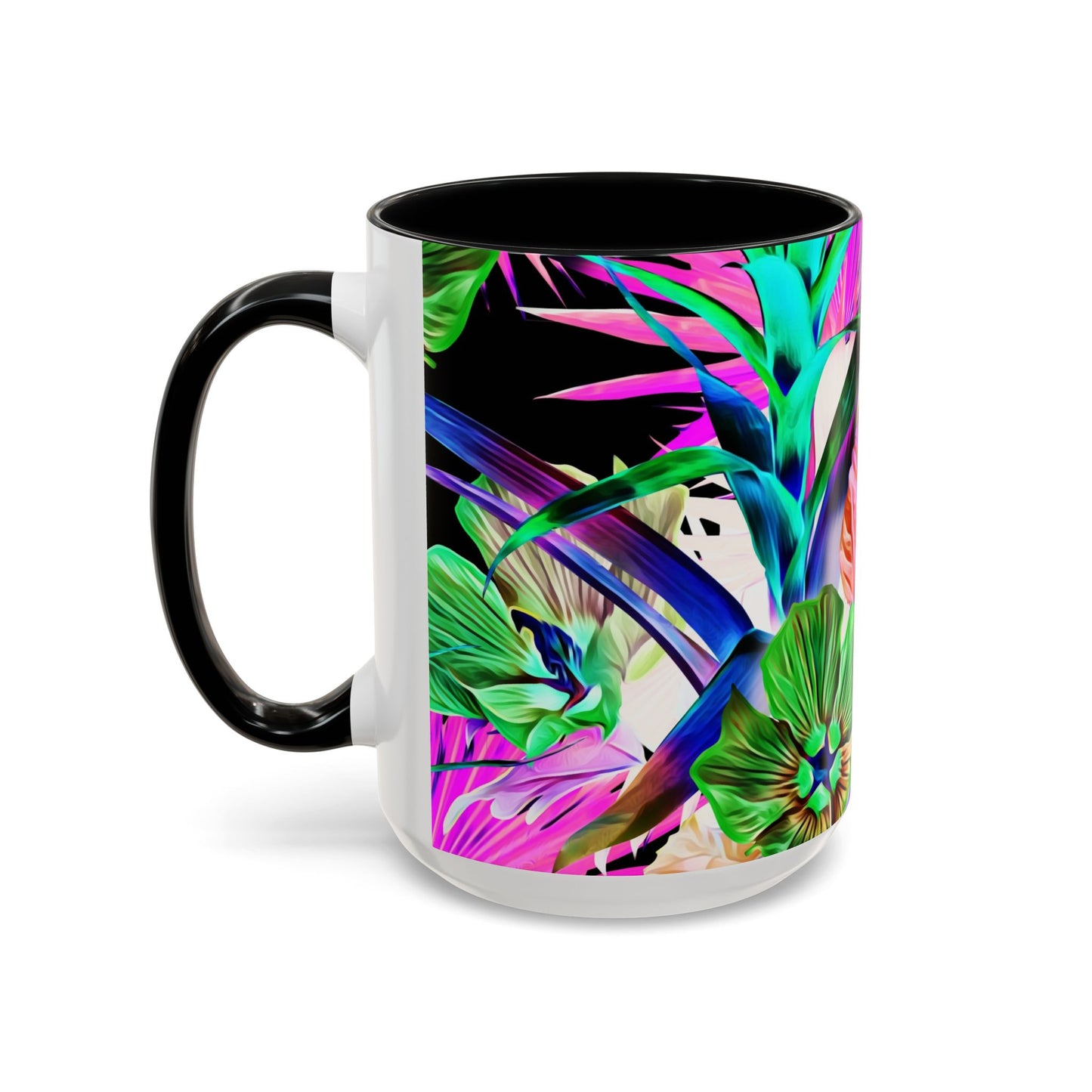 Accent Coffee Mug (11, 15oz), Plant Palooza, black / Various Colors