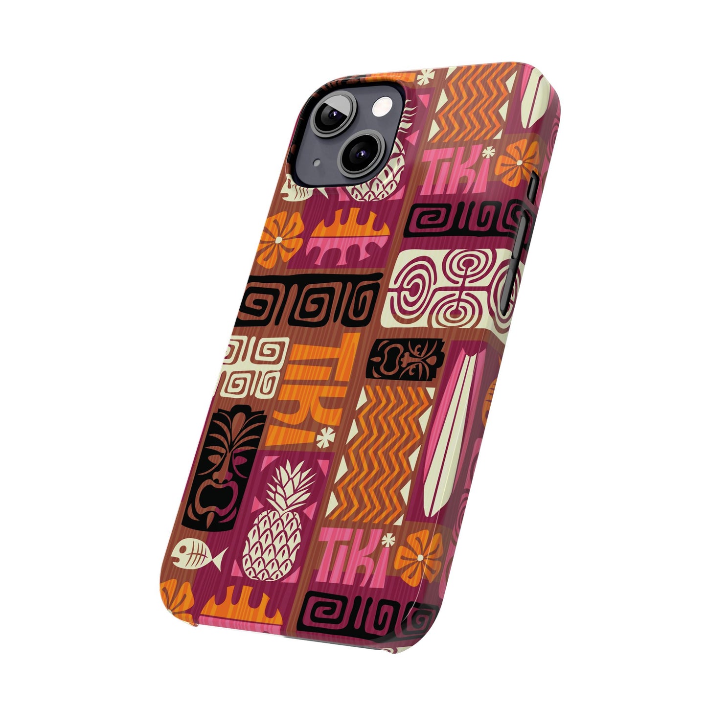 Slim Phone Cases - Tiki Poster Pink/Orange