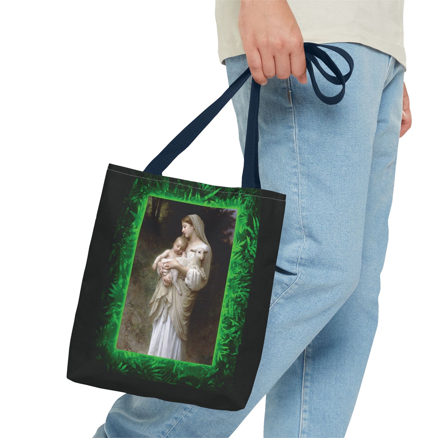 Religious Mary, Jesus and Lamb Tote Bag - 3 Sizes