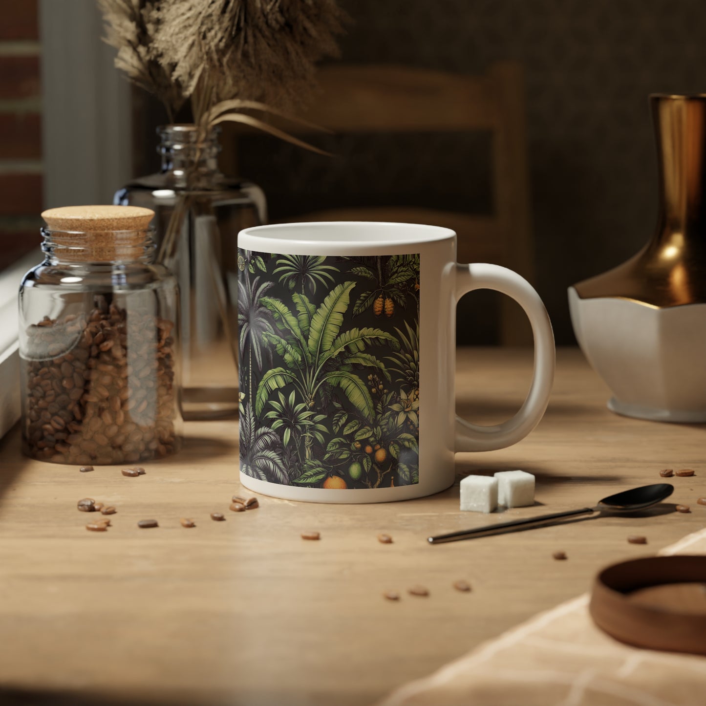Jumbo Mug, 20oz, Tropical Fruit Black | Tropical Coffee Cup