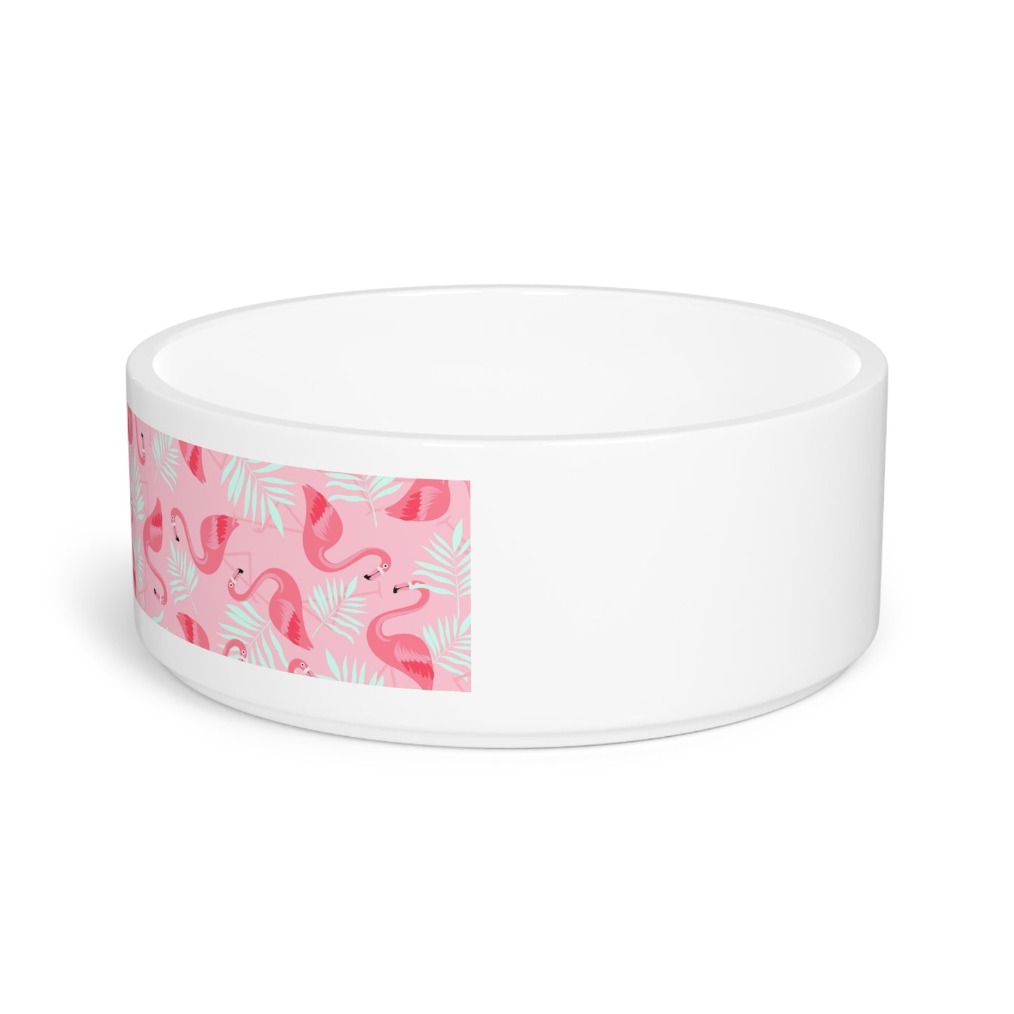 Pet Bowl, Flamingo and White Palms