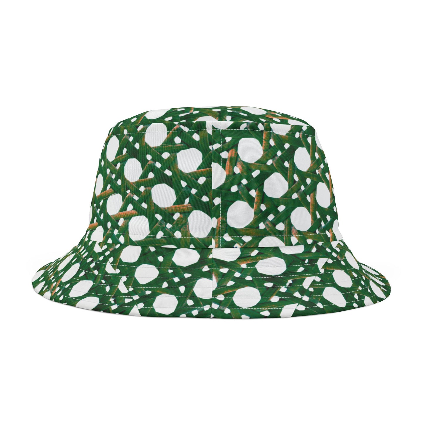 Green Wicker / Polyester Bucket Hat for Beach Lovers