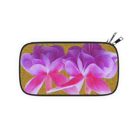 Passport Wallet - Two Fuchsias, Gold