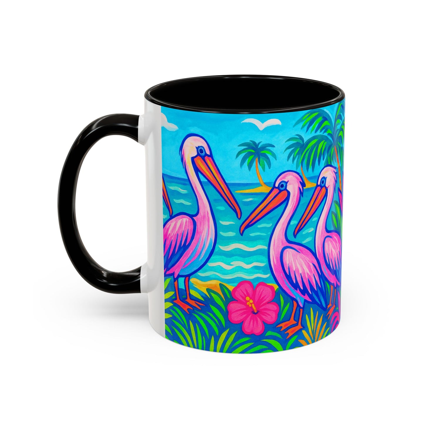 Accent Color Coffee Mug, Many Colors - 11oz & 15oz / Pelican Party