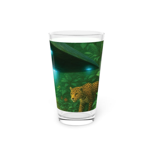 Pint Glass, 16oz - UFO and Jaguars