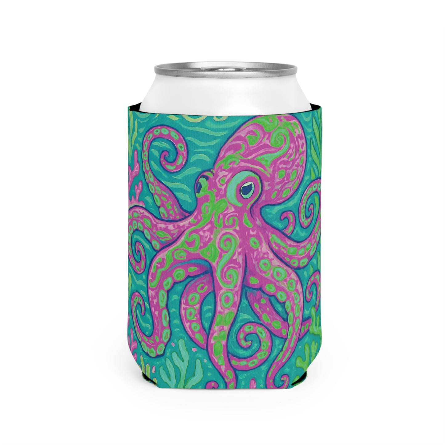Octopus Kraken Joe/Purple Can Cooler Sleeve - Perfect for Outdoor Picnics