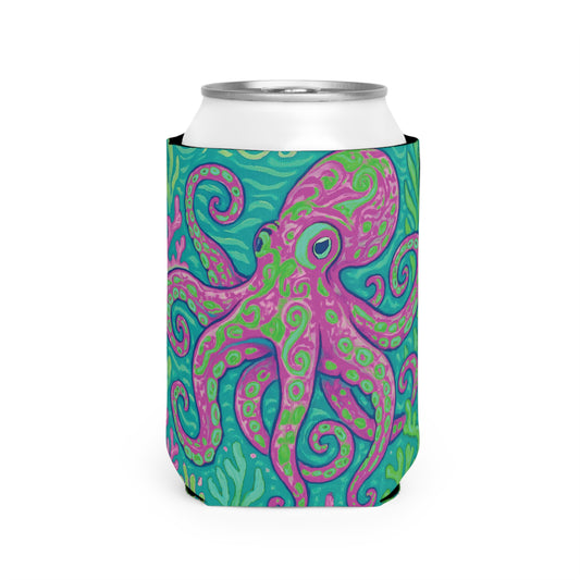 Octopus Kraken Joe/Purple Can Cooler Sleeve - Perfect for Outdoor Picnics