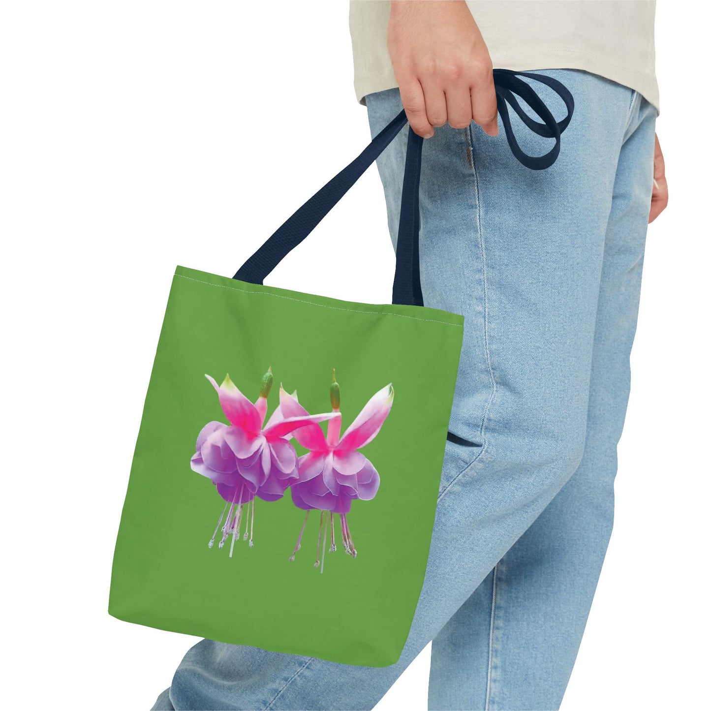 Tropical Real Two Fuchsias/Green Tote Bag - 3 Sizes