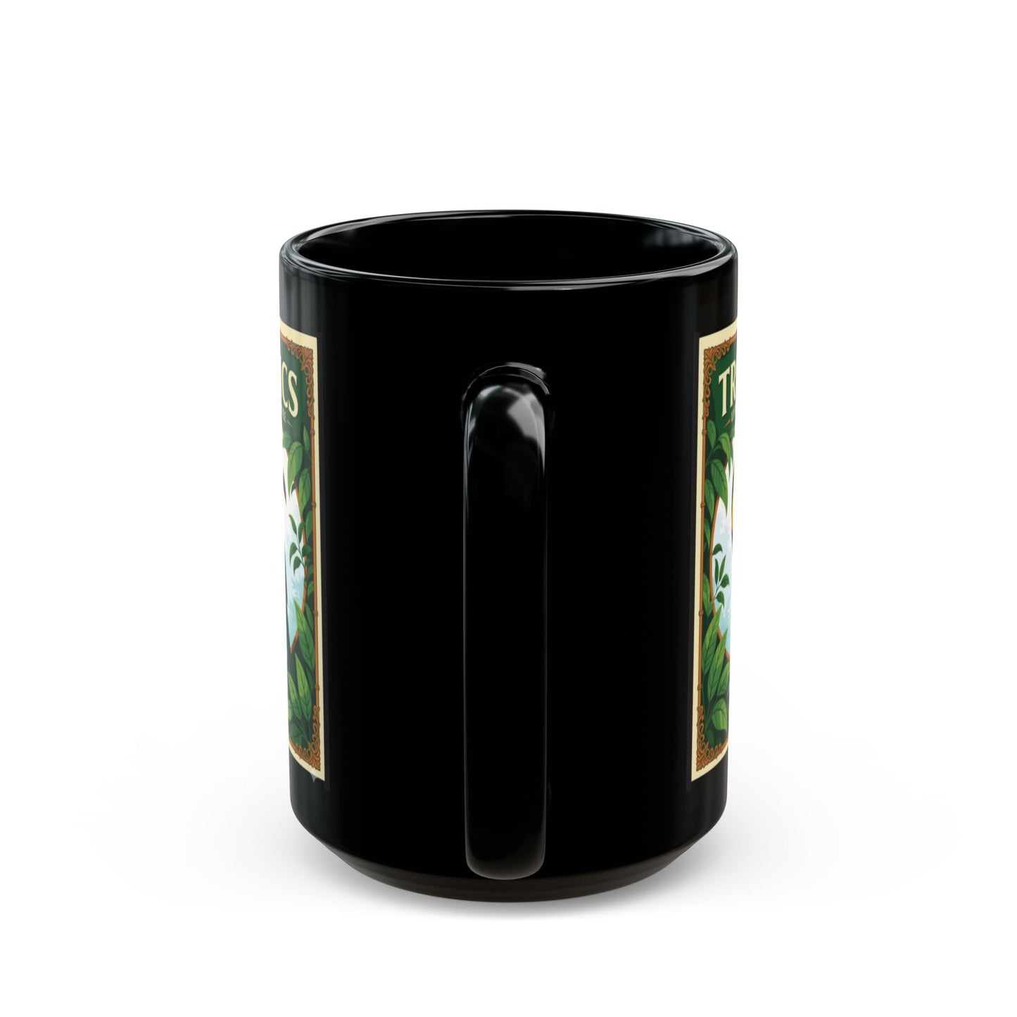 Black Coffee Mug - Parrot Poster /TLCoffee Logo