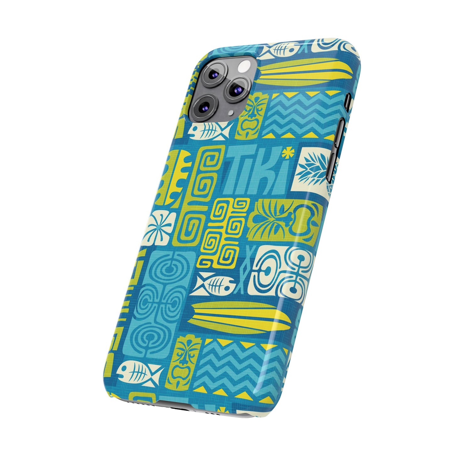 Slim Phone Cases - Tiki Poster Blue