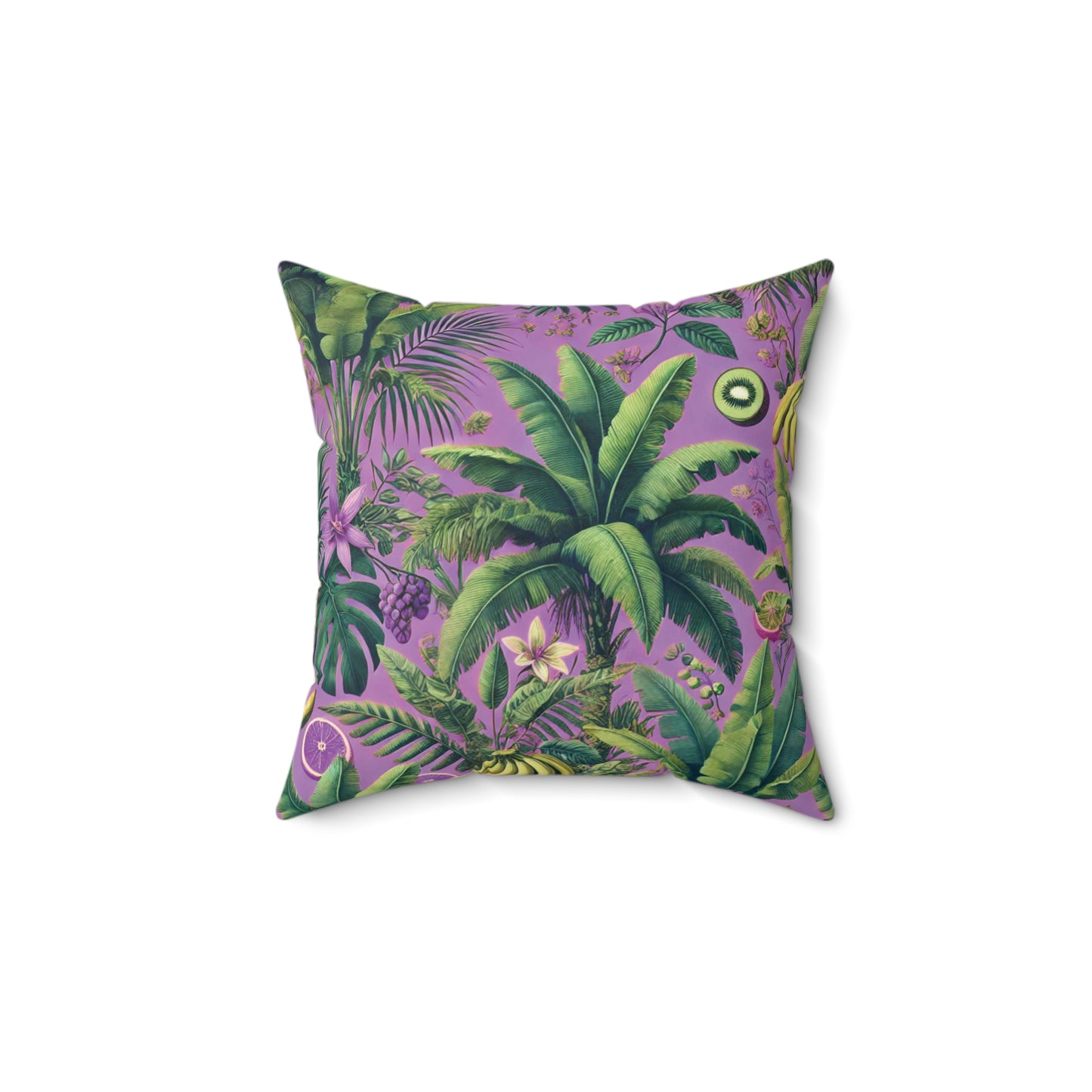 Decorative Pillow - Accent Cushion, 4 Sizes / More Tropical Fruit, Deep Lilac