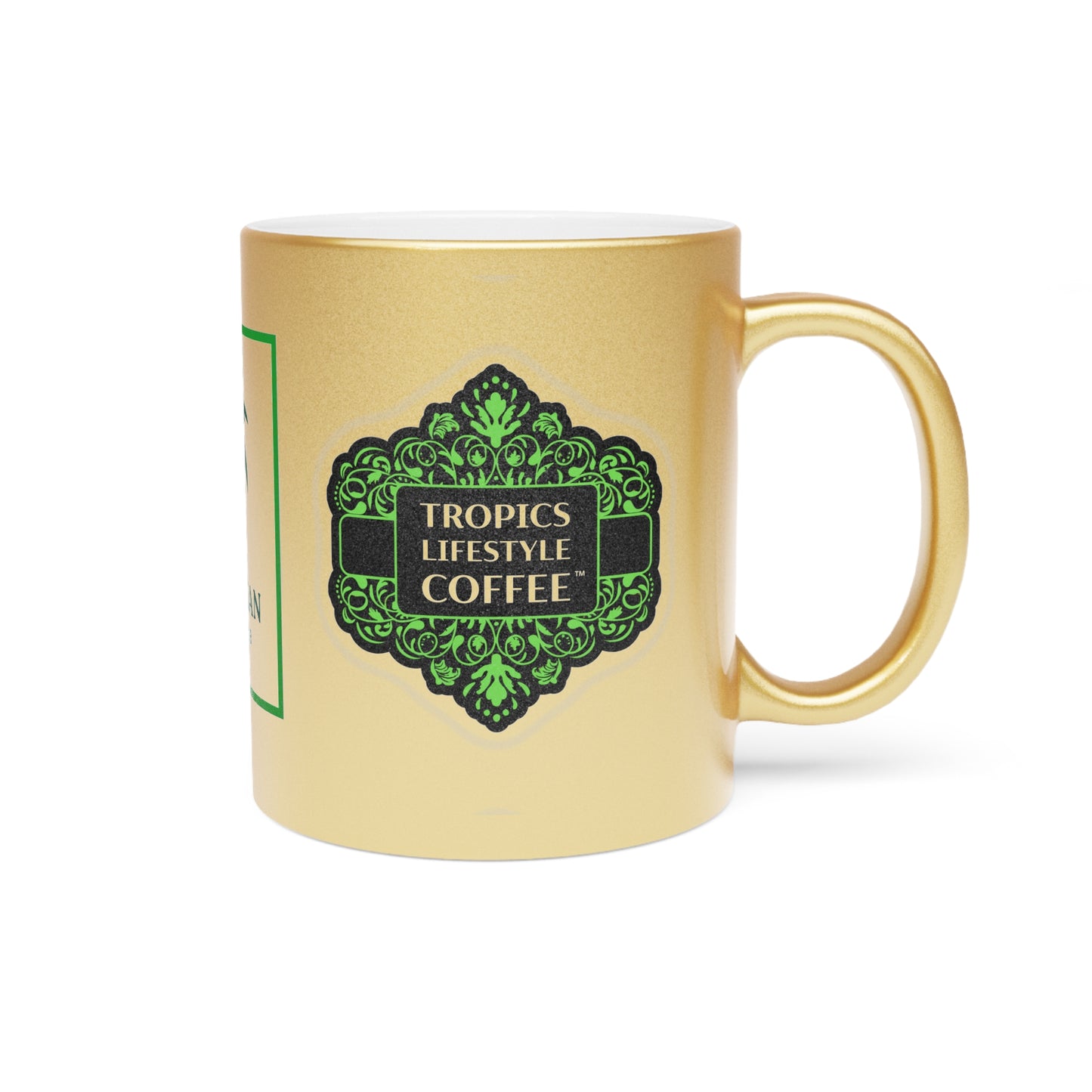 Tropical Lifestyle Coffee Metallic Mug, W/ Club - Elegant Coffee Cup, Chic Gift, Coffee Lover's Essentials