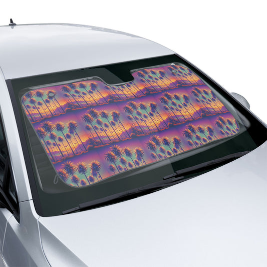 Tropical Botanical Car Sun Shades / Sunset Palms Toile