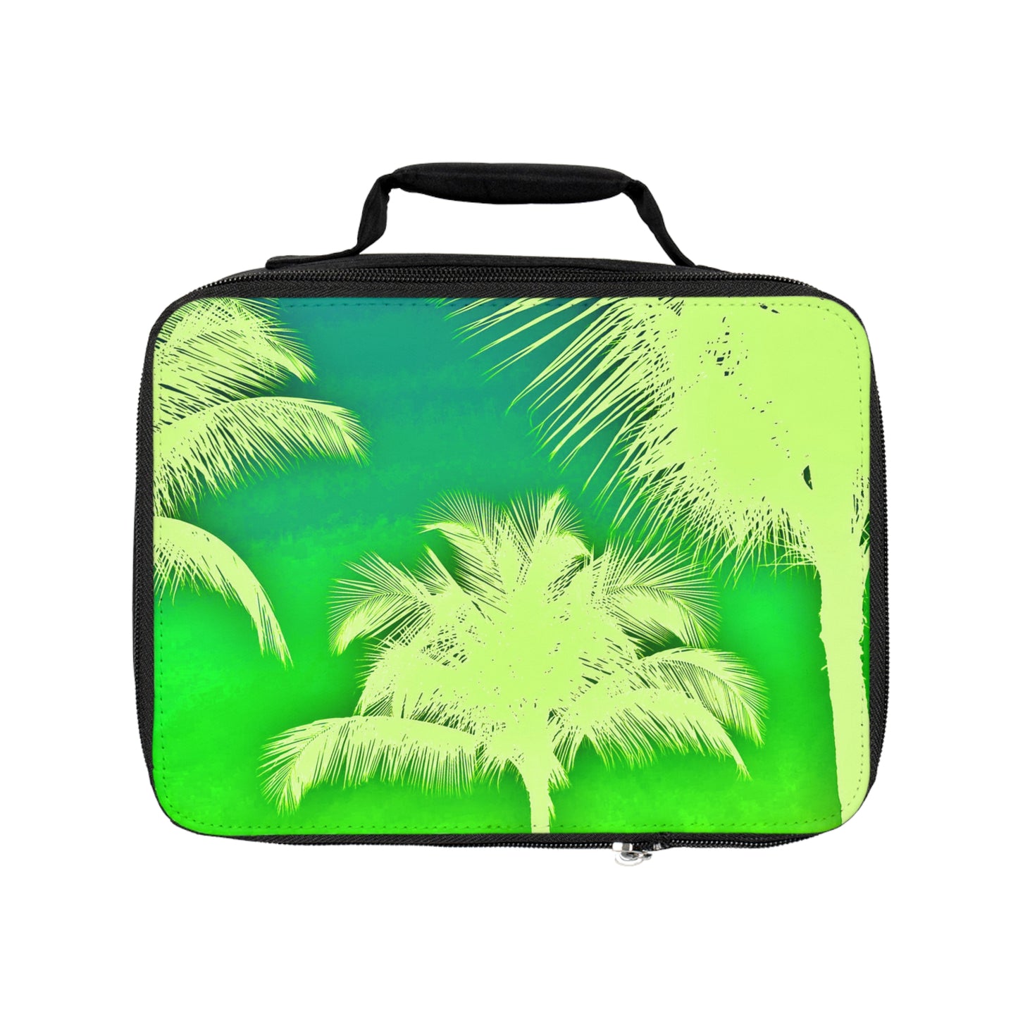 Palm Glow/Green Lunch Bag - Eco-Friendly Insulated Tote, Adult and Child Lunchbox / Perfect for Picnics, Beach Outings