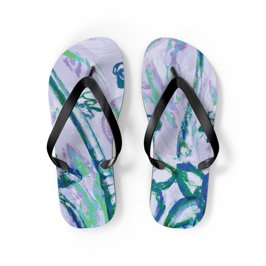 Flip Flops - Tropical Doodles/Lilac