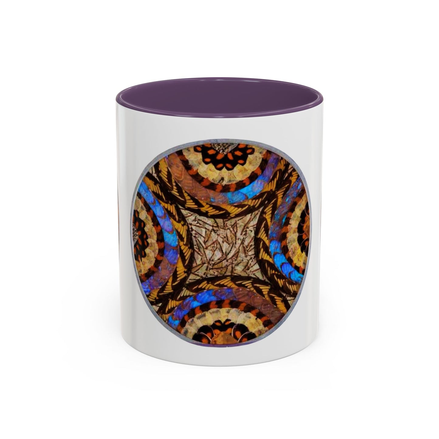 Accent Coffee Mug (11, 15oz), 8 Colors - Real Butterfly Wings Plate #3