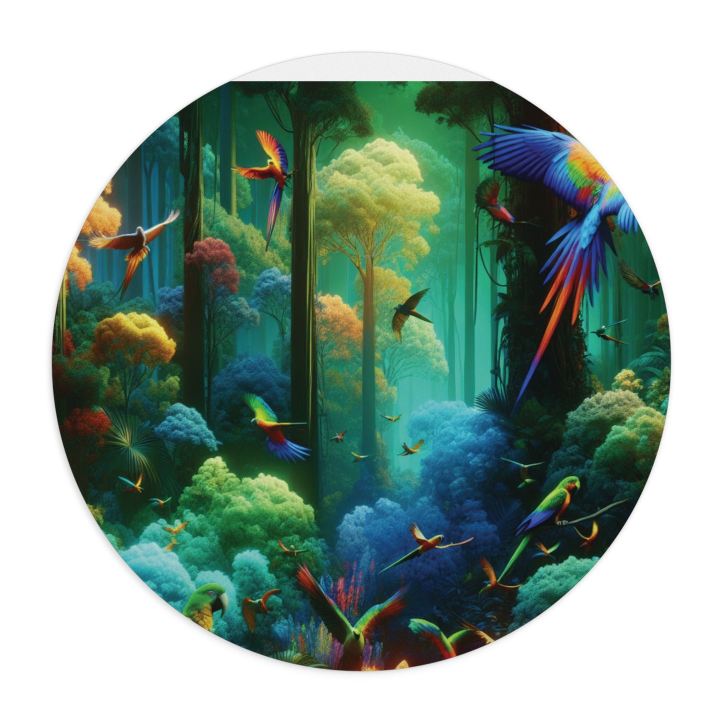 Tropical Mouse Pad, 2 Shapes - Parrot Vibes for Home Office & Gamer / Rainforest Flight School