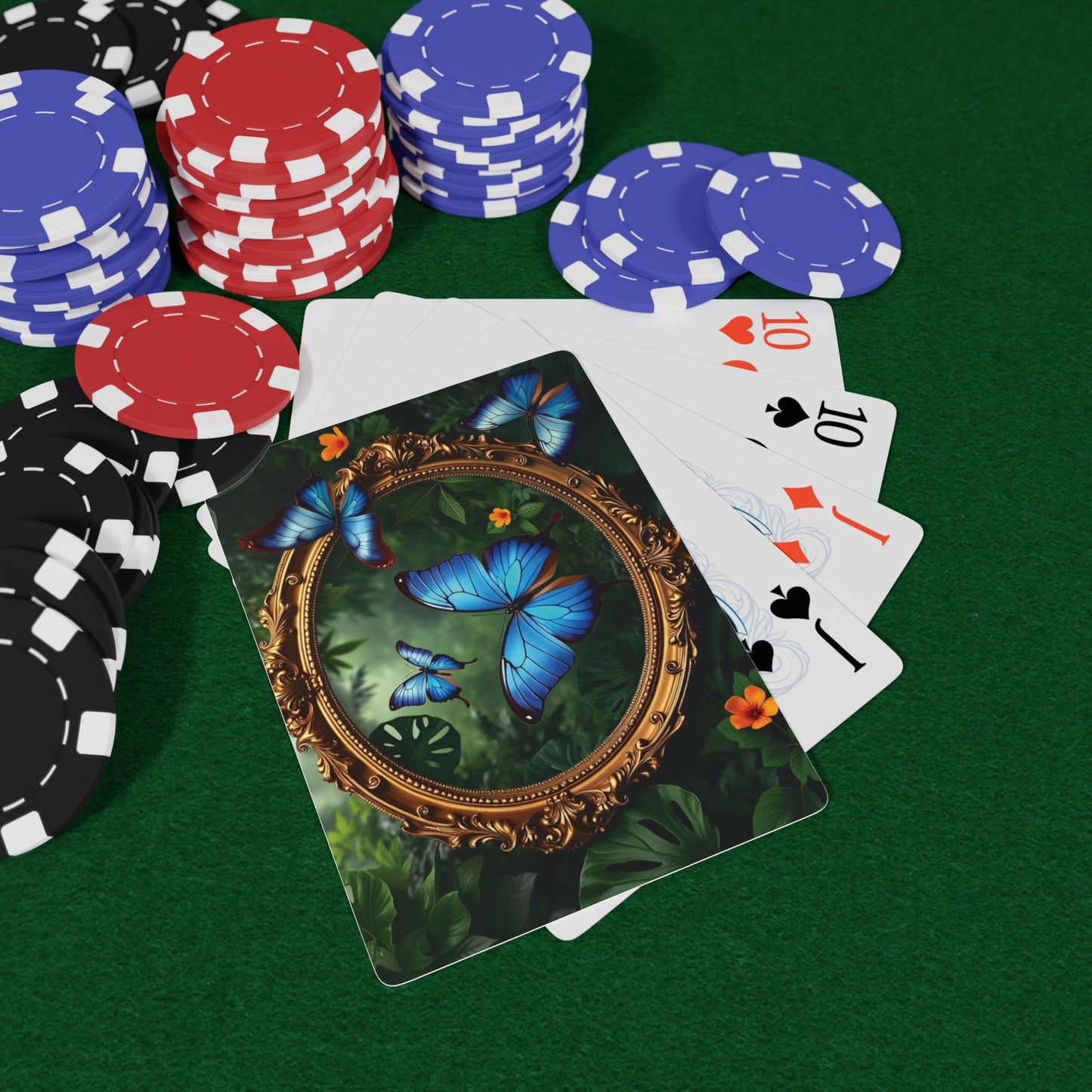 Poker Playing Cards - Framed Morpho Butterfly Dancers