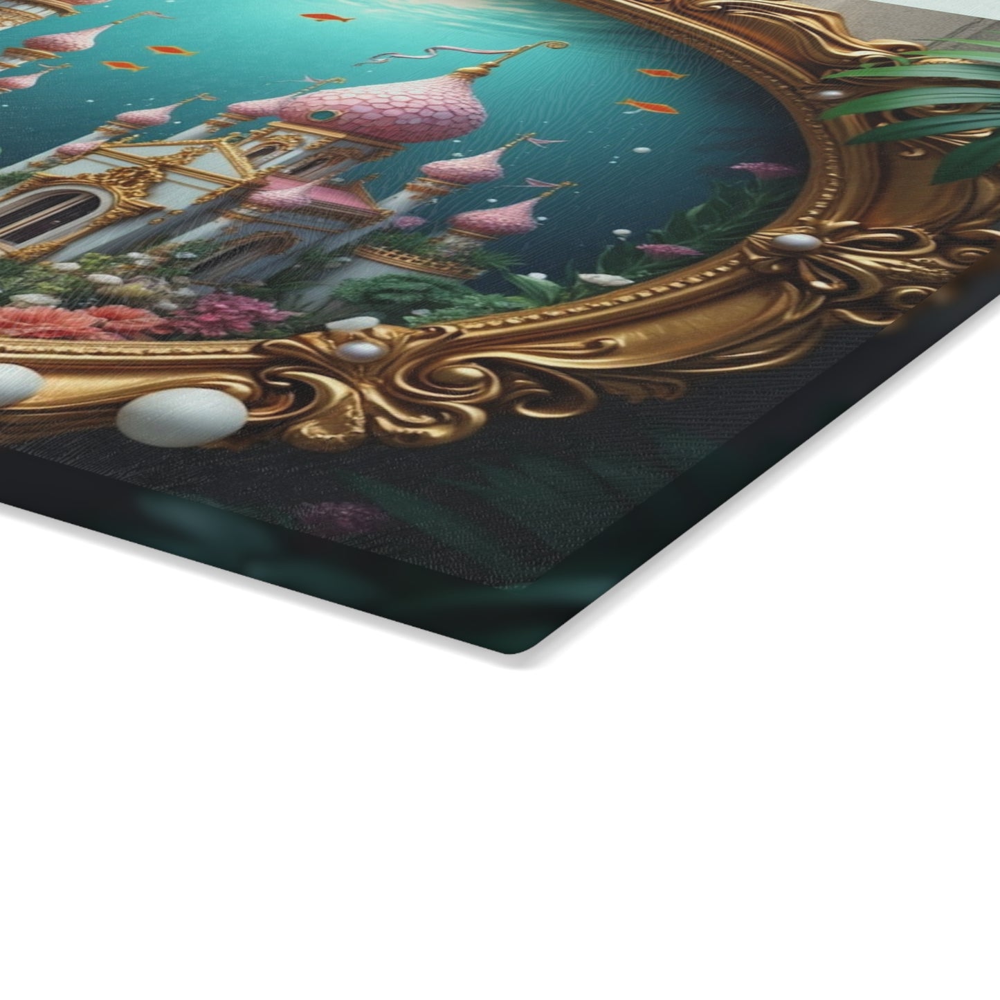Glass Cutting Board, 2 sizes - Mermaid Palace, Caribbean Sea