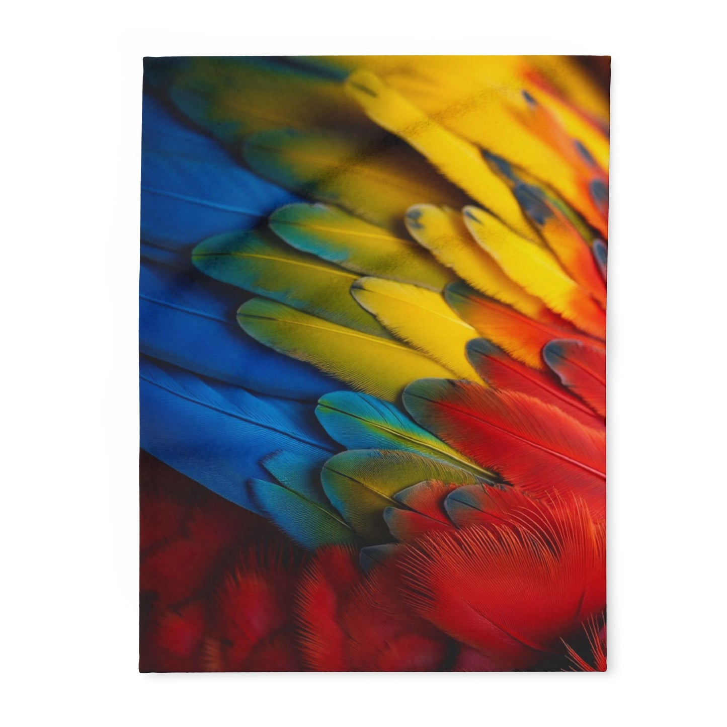 Macaw Parrot Feathers Fleece Blanket - Colorful Tropical Design