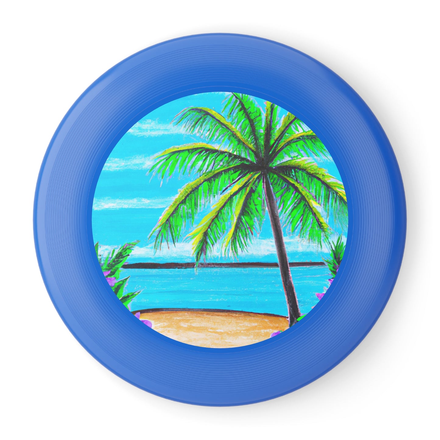 Tropical Paradise Frisbee with Palm Tree Design for Beach Fun