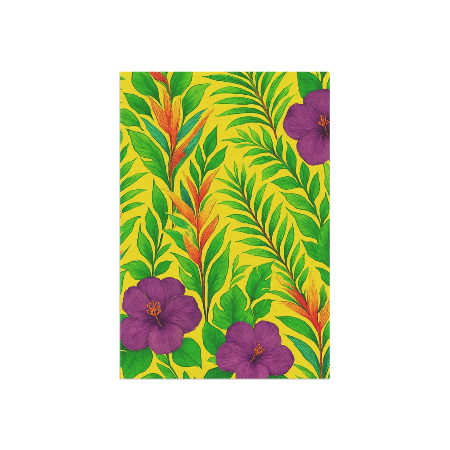 Tropical Garden Flag - Perfect for Outdoor Decor / Midnight Flower, Yellow