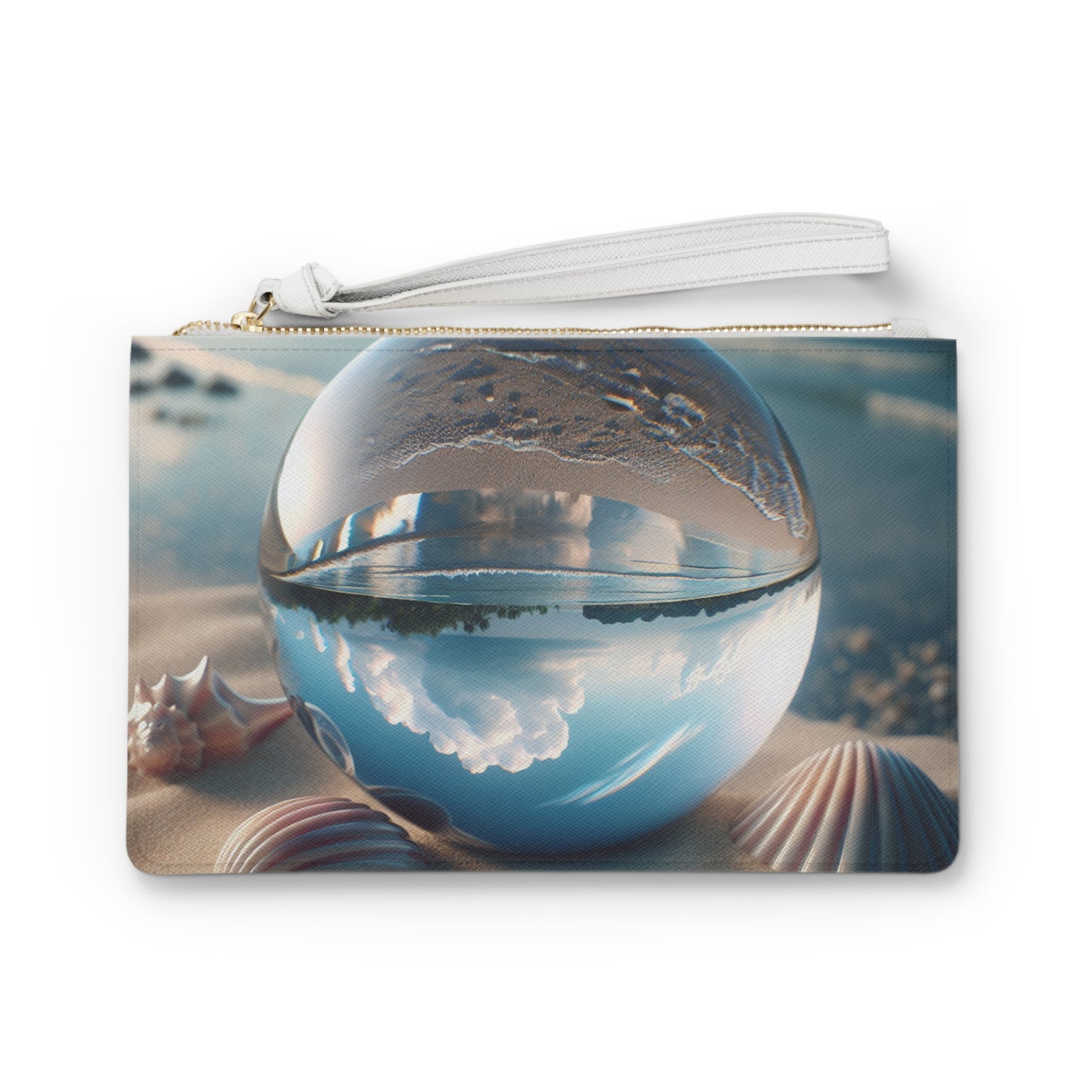 Tropical Faux Leather Clutch Bag - Perfect for Beach Adventures & Summer Vacations / Beach Illusion Ball