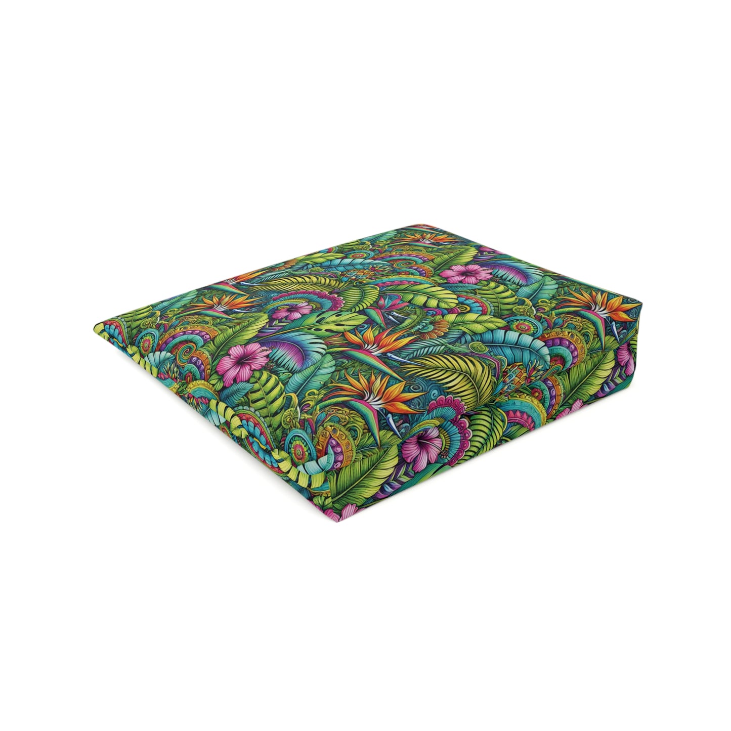 Tropical Cotton Cosmetic Bag, Makeup Pouch, 5 Sizes / Rainforest Blooms