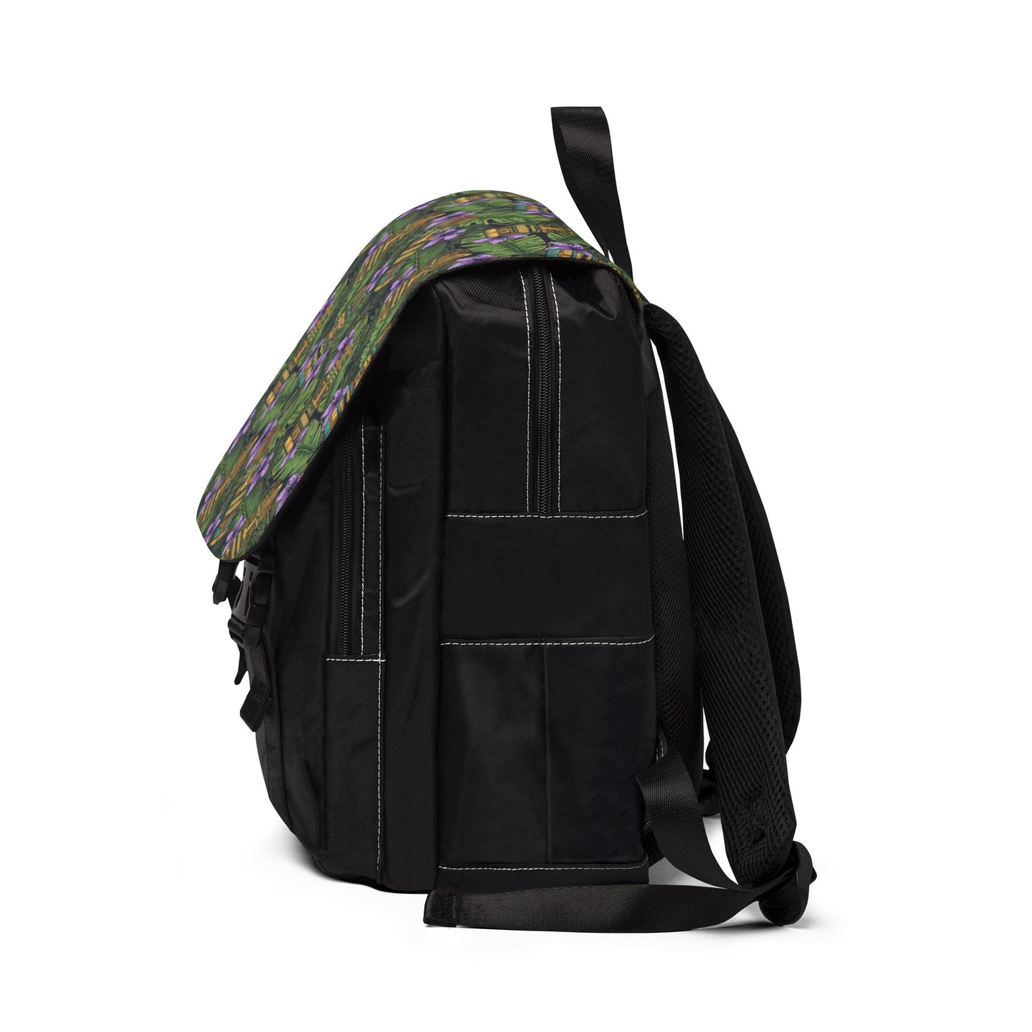 Tropical Floral Casual Backpack - Perfect for Everyday Adventures / Tiki Purple Greenery