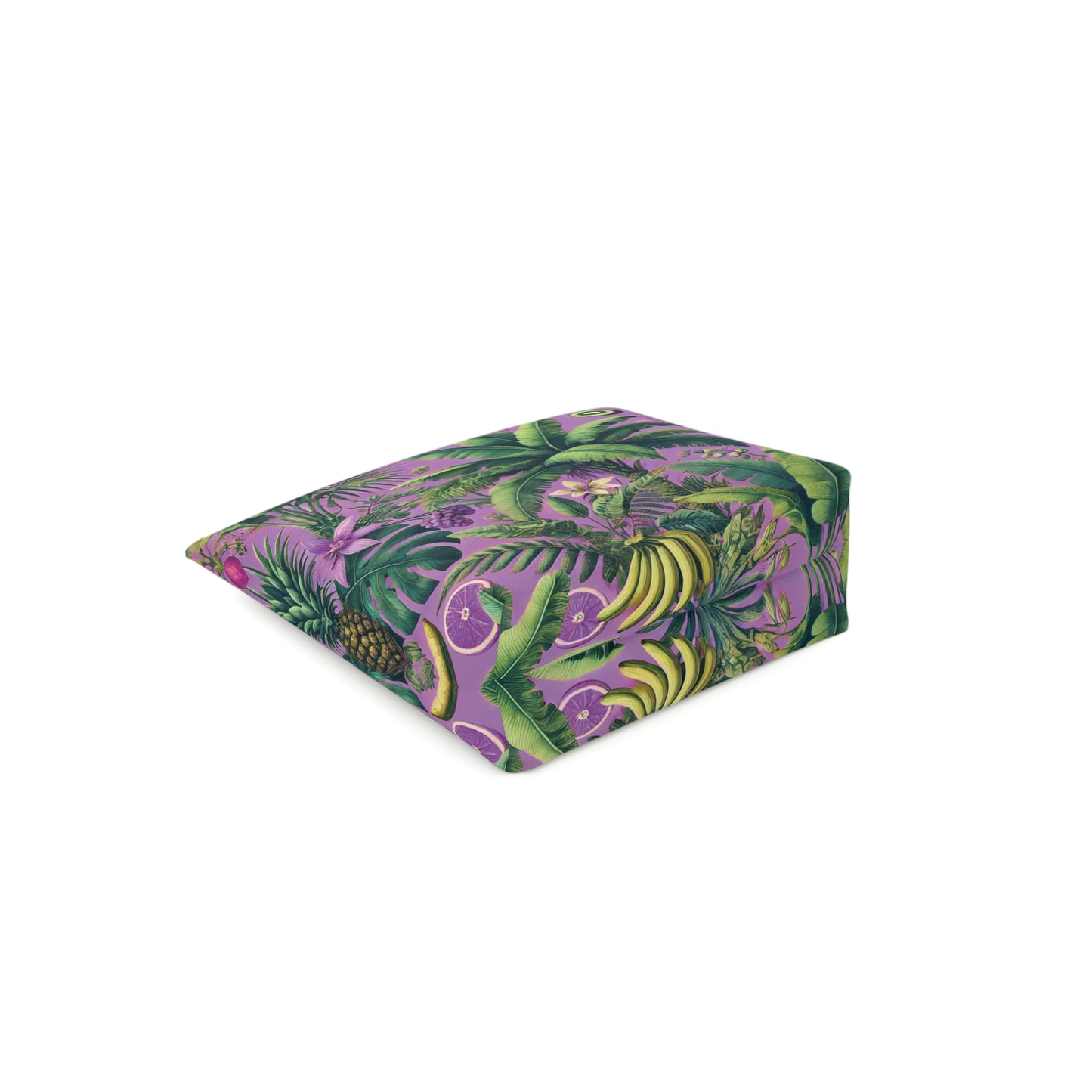 Tropical Cotton Cosmetic Bag - Makeup Pouch, 5 Sizes / More Tropical Fruit, Deep Lilac