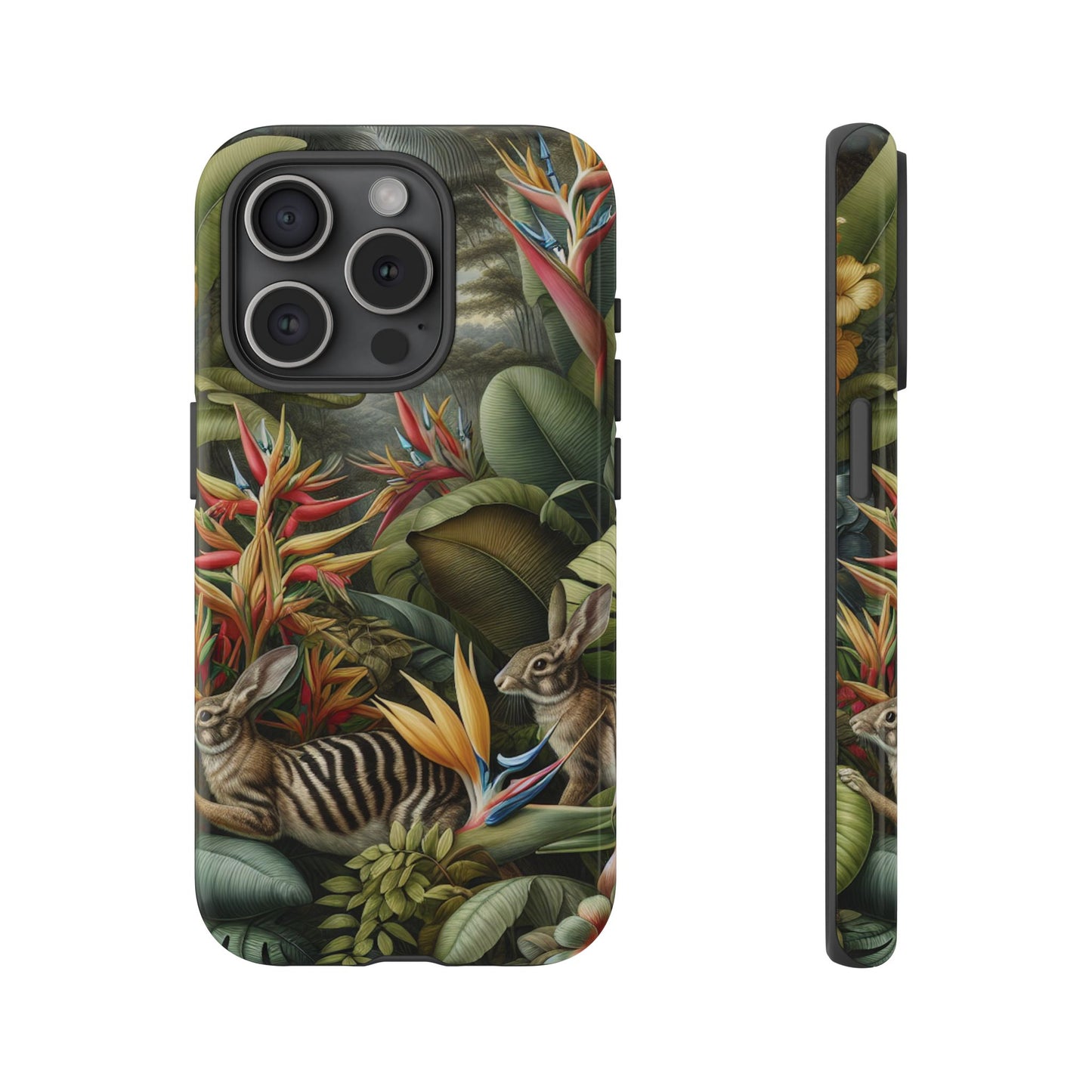 Rainforest Rabbit Outing Phone Case - Tough Cases with Summer Vibe