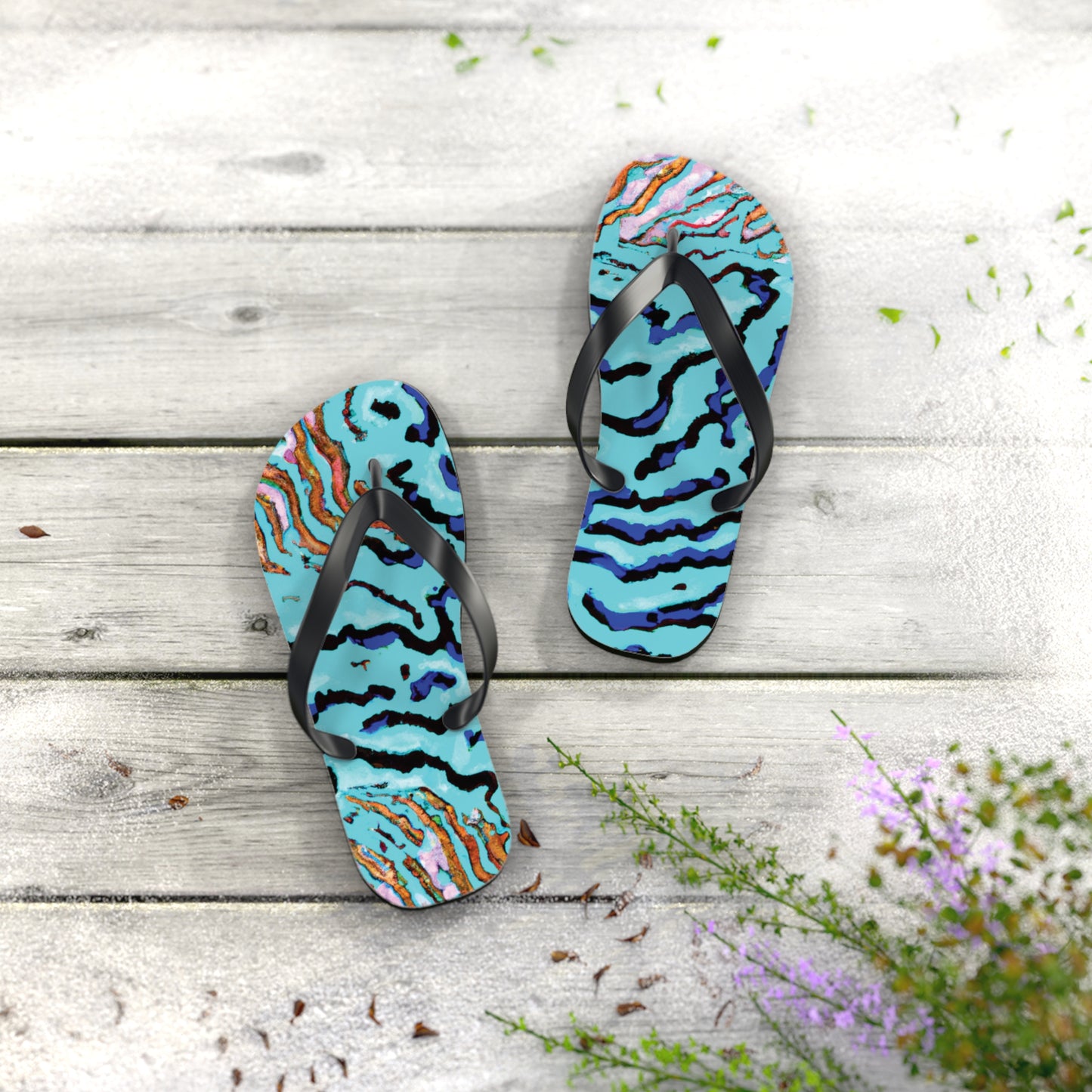 Flip Flops - Wild Coral Reef, Turquoise