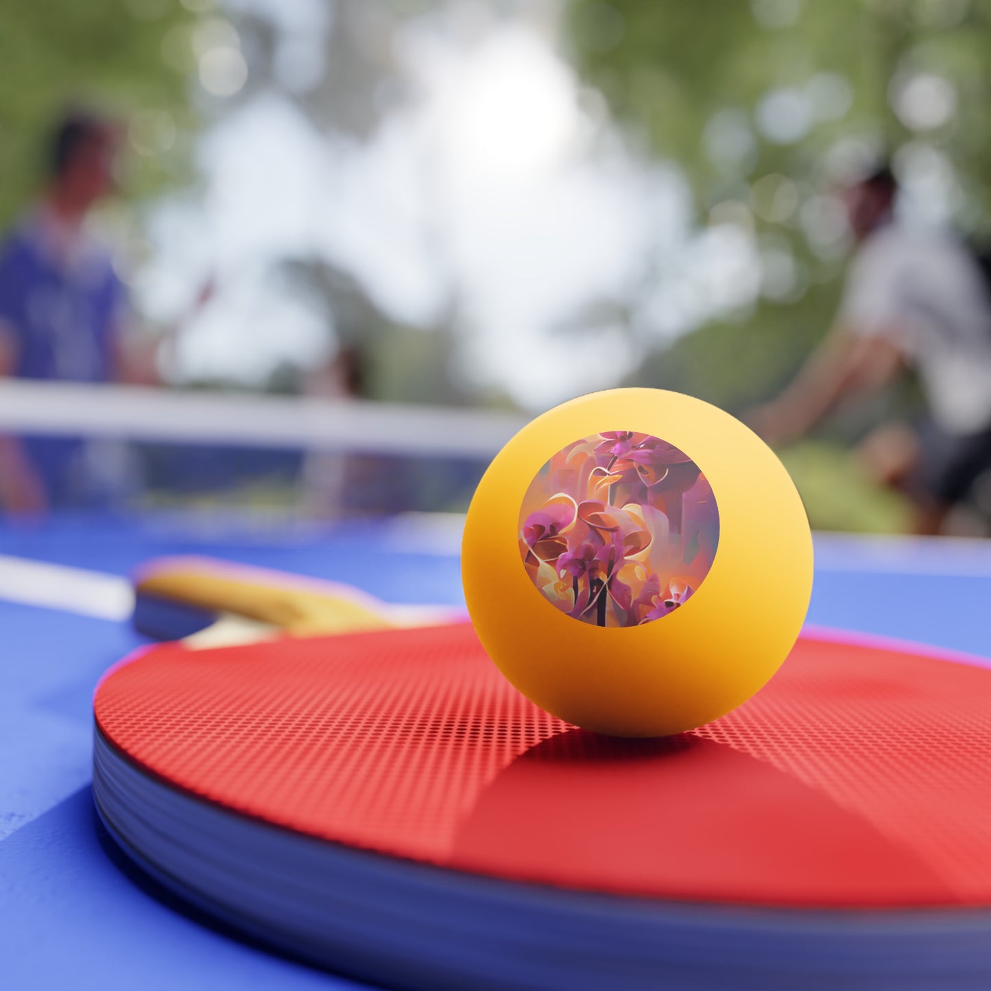 Tropical Paradise Ping Pong Balls - 6 Pack with Fantasy Orchids/Orange