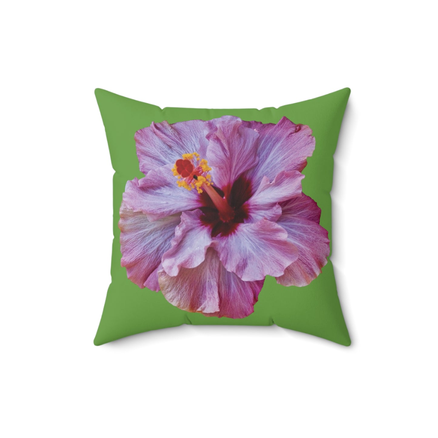 Decorative Pillow - Accent Cushion, 4 Sizes / Photo Purple Hibiscus, Green