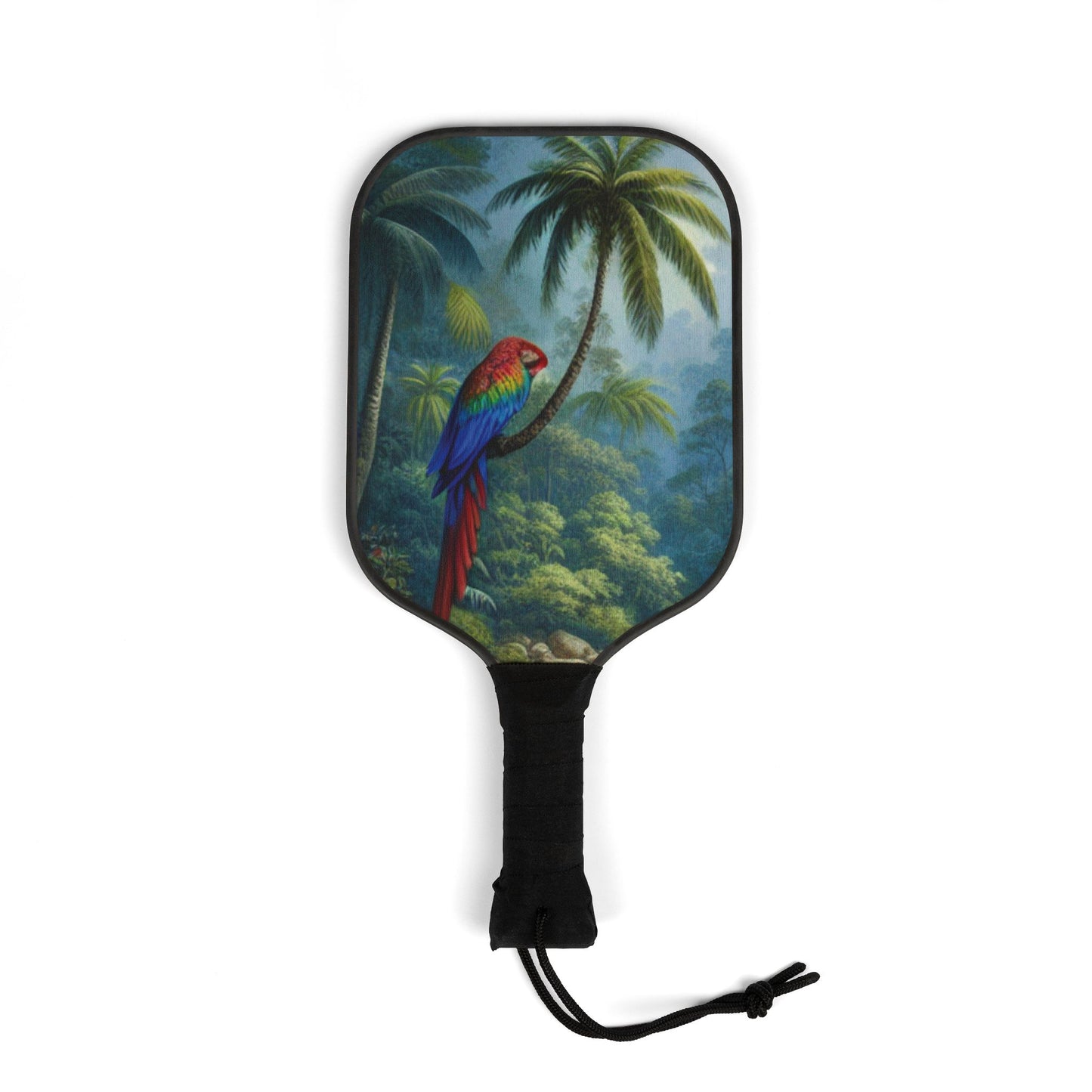 Tropical Pickleball Kit - Rainforest Vibe Paddles & Balls Set / Sleeping Parrot Beauty