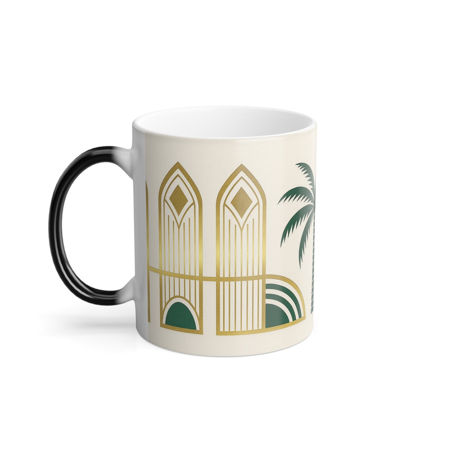 Color Morphing Mug — Deco Palm & Windows