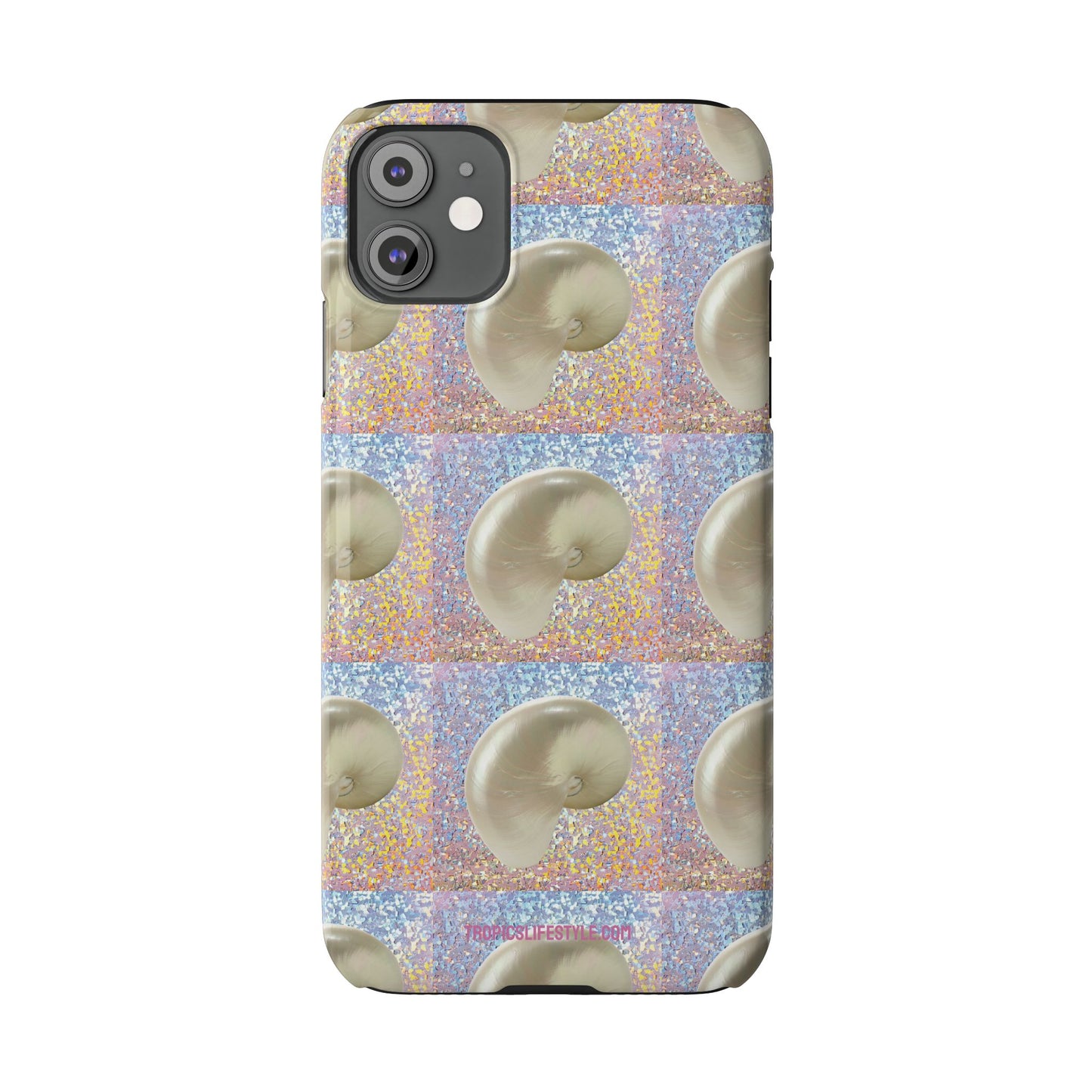 Slim Phone Cases - Disco White Nautilus