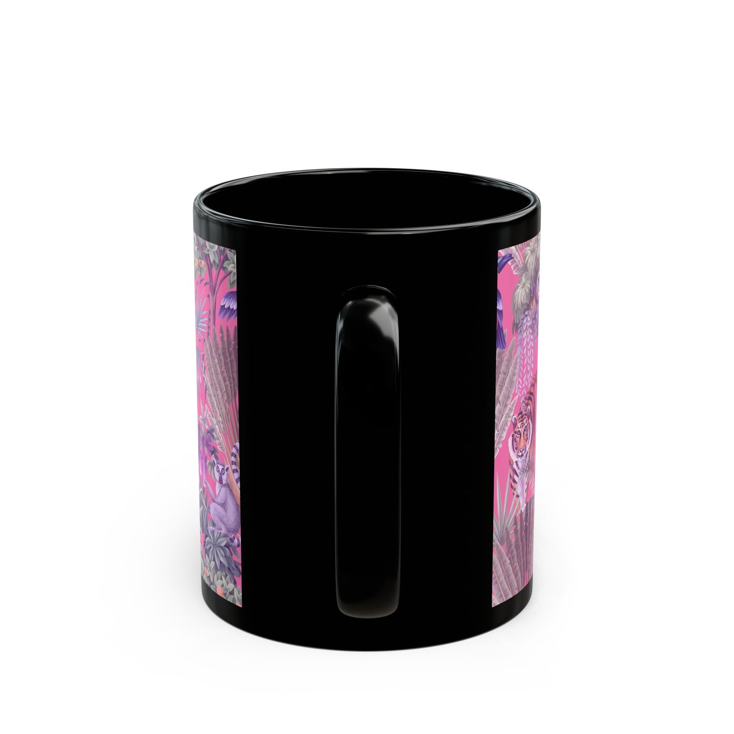 Black Mug (11oz, 15oz), Tiger Haven, Pink