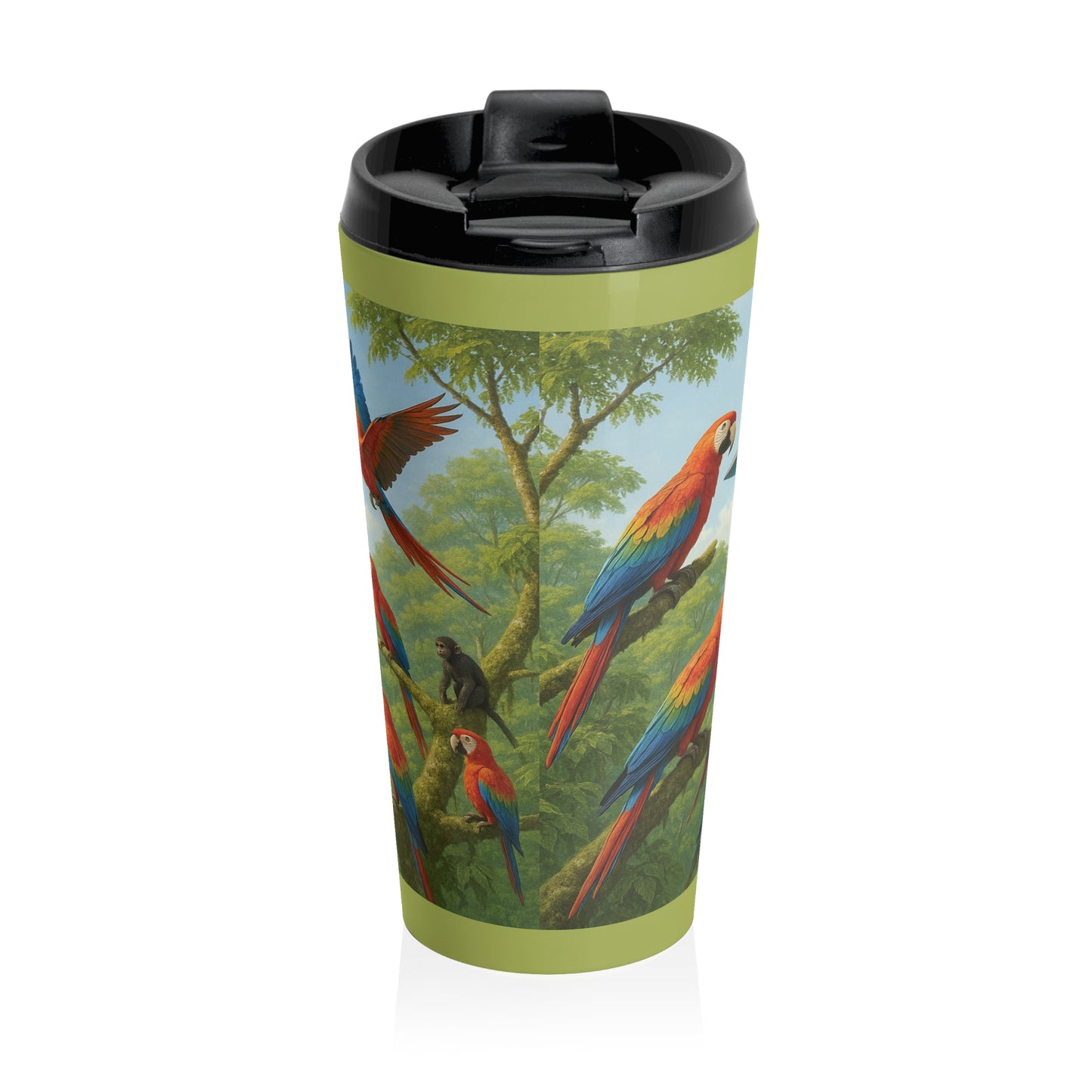 15 oz. Stainless Steel Travel Mug / UFO & Parrots
