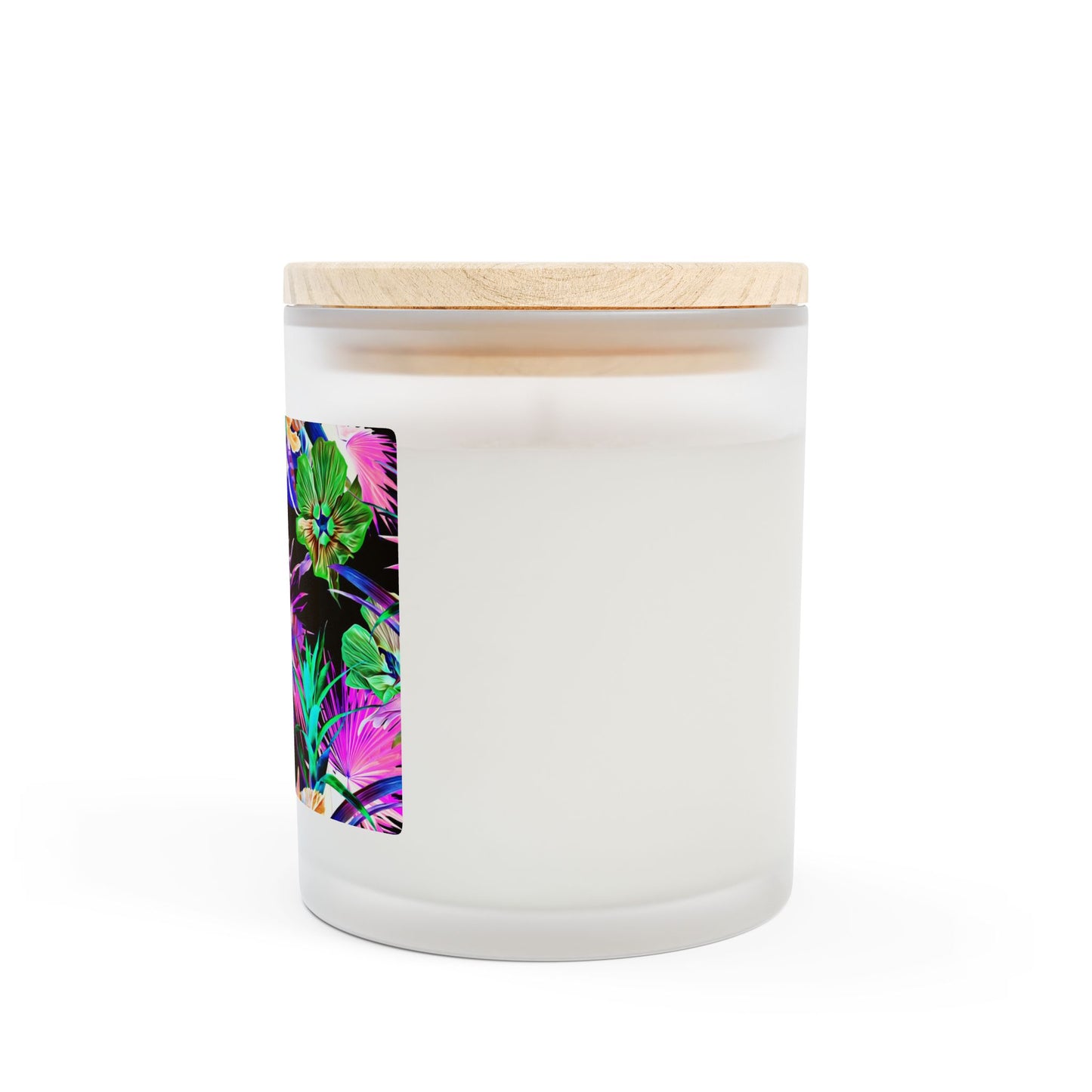 Frosted Glass Candle, 11oz, Plant Palooza, black