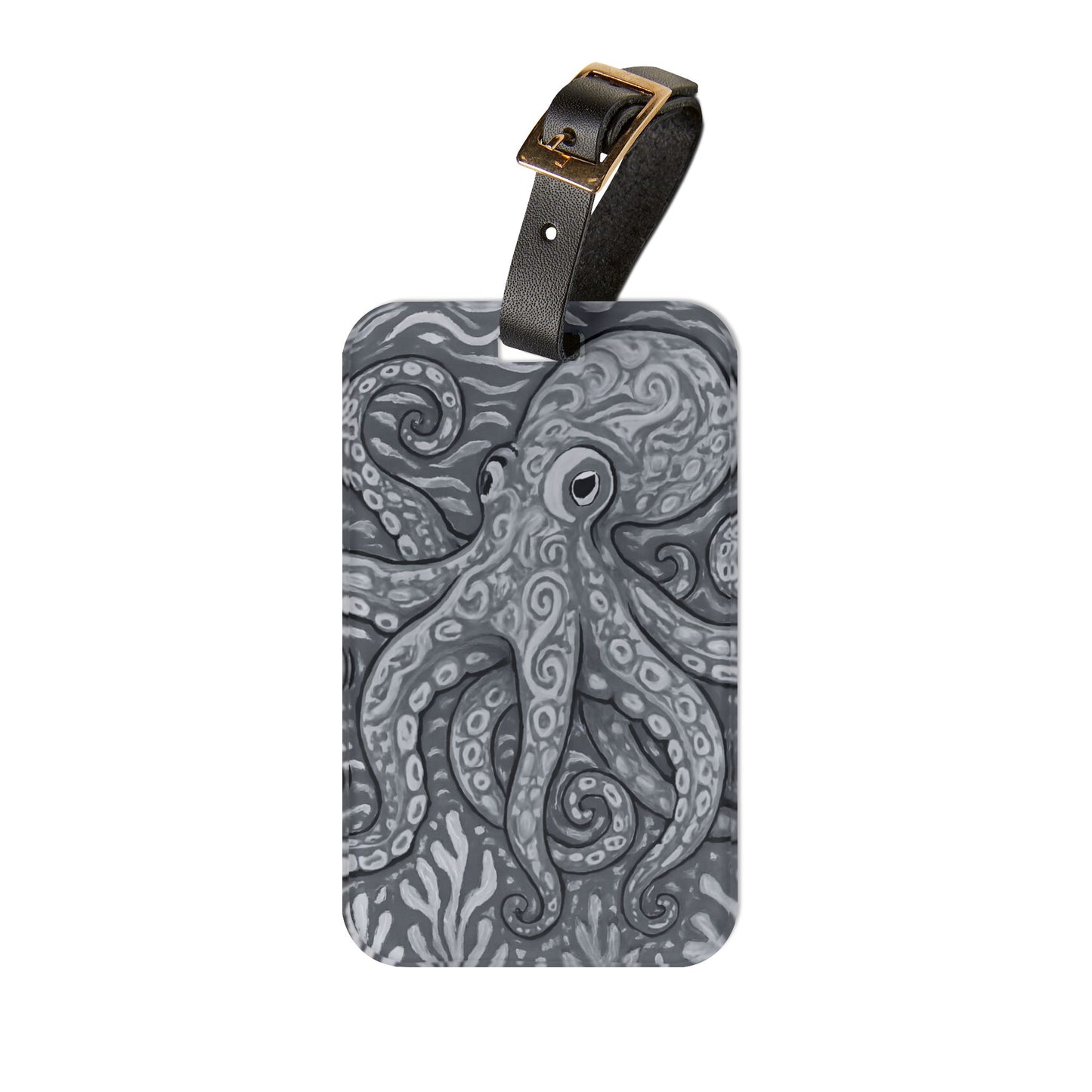 Luggage Tag - Octopus Kraken Joe, Noir