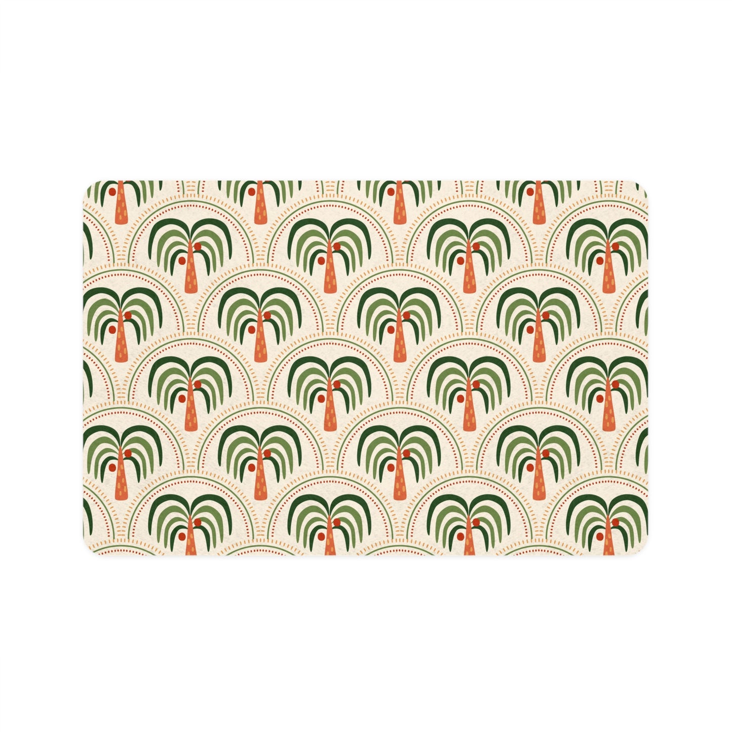 Pet Food Mat (12x18) - Stylized Mosaic Palms