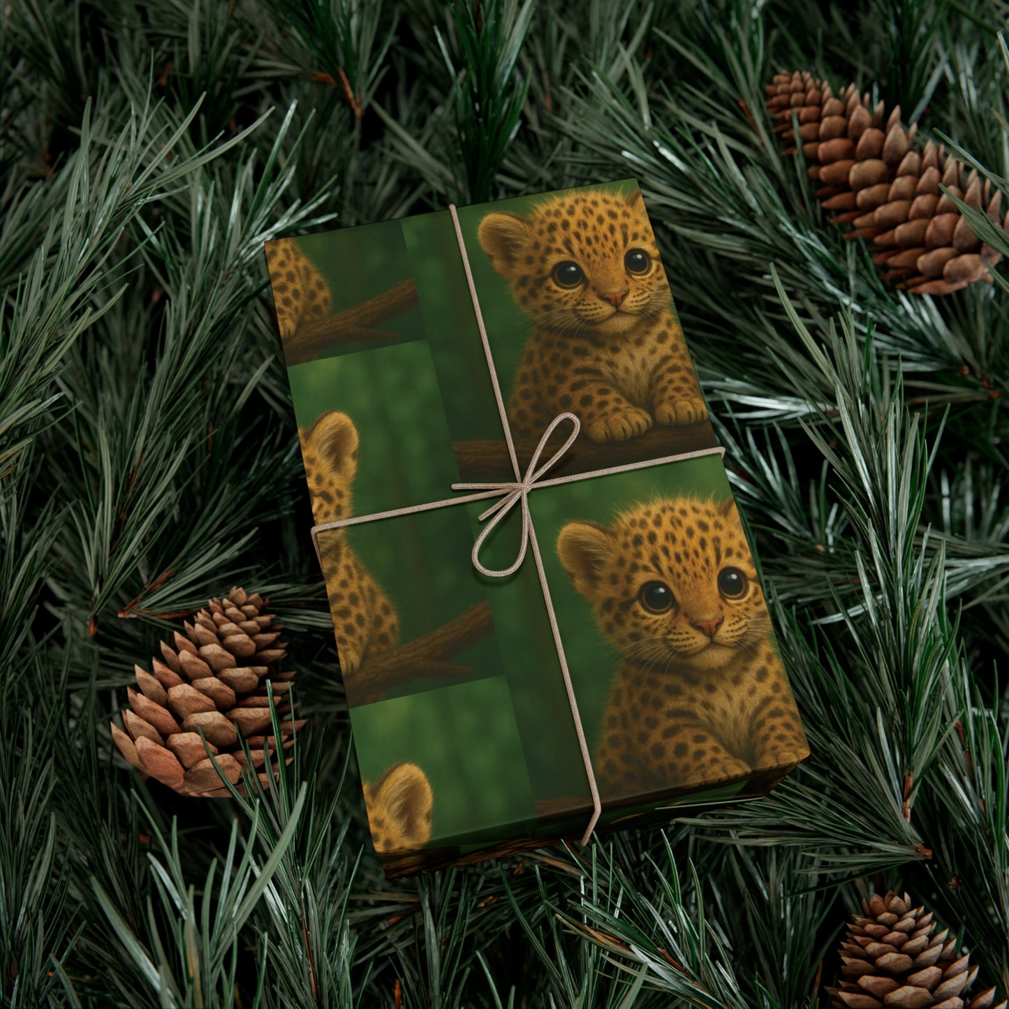 Wrapping Paper - Tropical Gift Wrap for All Occasions / 3 Sizes, 2 Finishes / Baby Jaguars