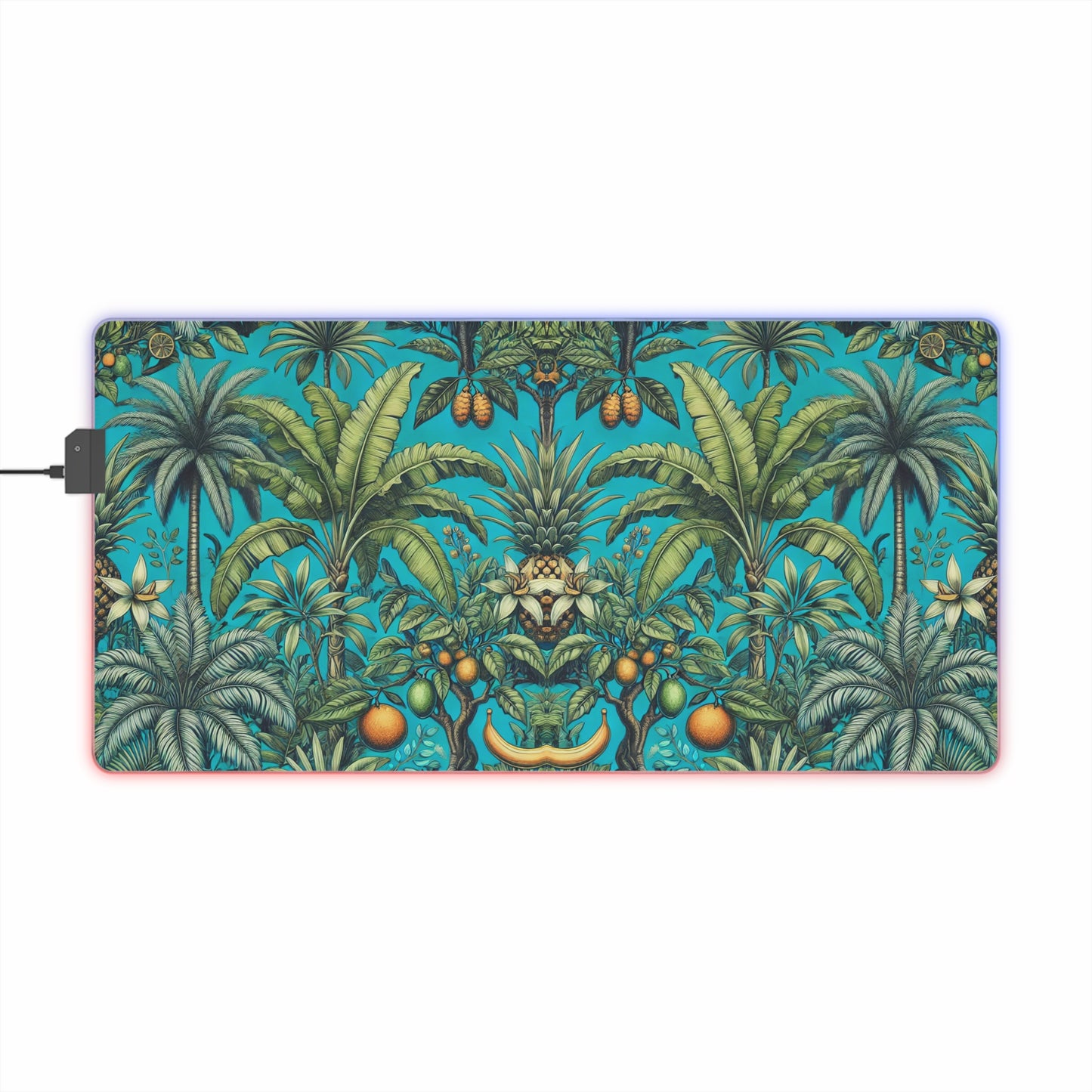 LED Gaming Mouse Pad With Vibrant RGB Lighting, 4 Sizes / Tropical Fruit, Turquoise