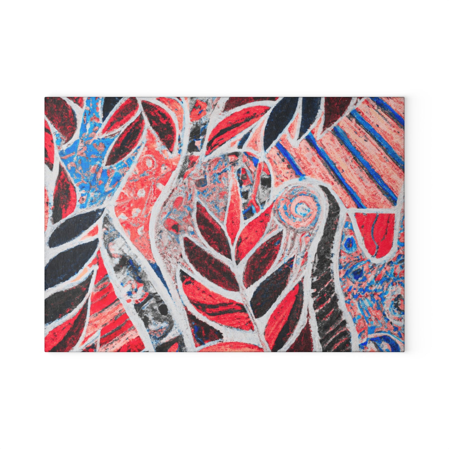 Glass Cutting Board, 2 sizes - Amazon Whimsy, Red