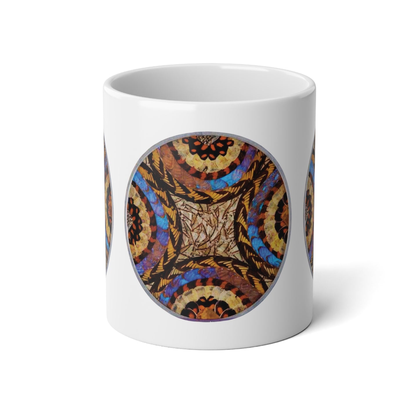 Jumbo Mug, 20oz, Real Morpho Brazil Butterfly Plate | Tropical Coffee Cup