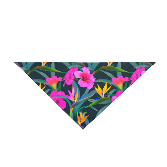 Paradise Flowers Tropical Pet Bandana, 2 Sizes - Stylish accessory for dogs & cats