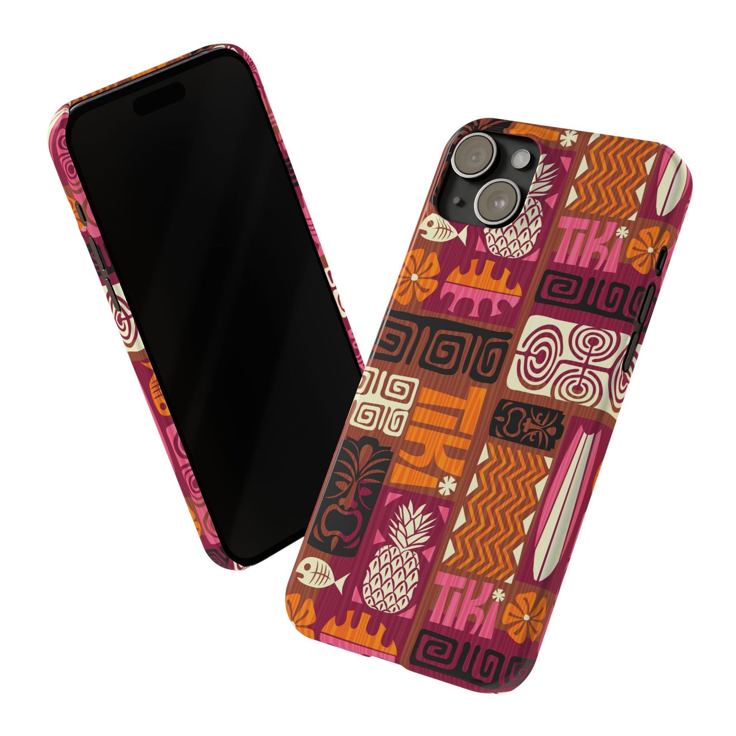 Slim Phone Cases - Tiki Poster Pink/Orange