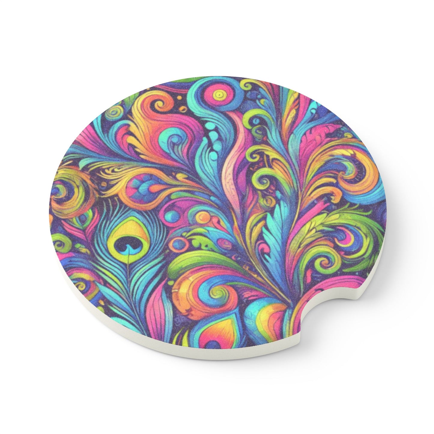 Soapstone Car Coaster - Feather Currents Pop