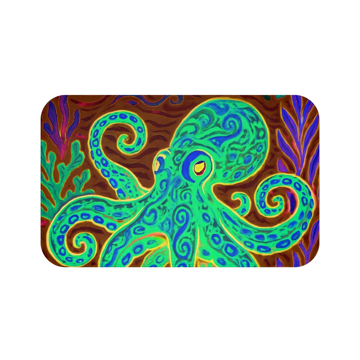 Kraken Joe Gamma Bath Mat, 2 Sizes - Tropical Vibes for Home Decor